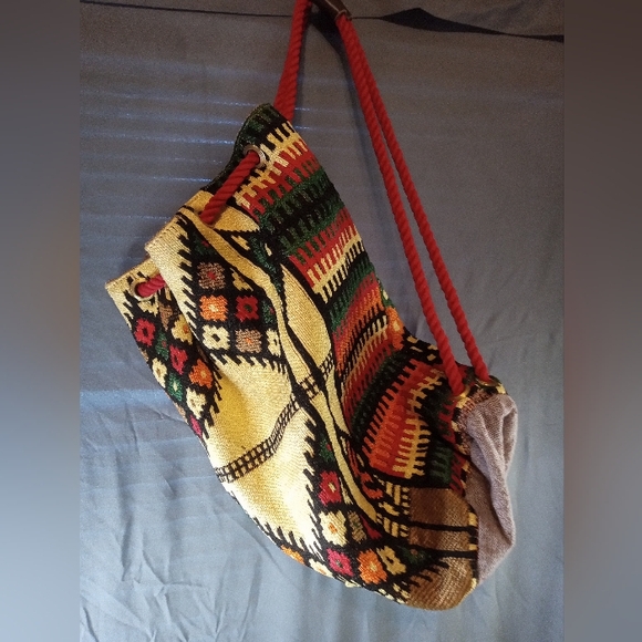 Gypsy Style Aztec Multicolor Patterned Women Beach Backpack Bag - Picture 1 of 5